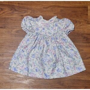 Vintage The Children's Hour Dress Jan Briggs Floral Lace Trim 18M